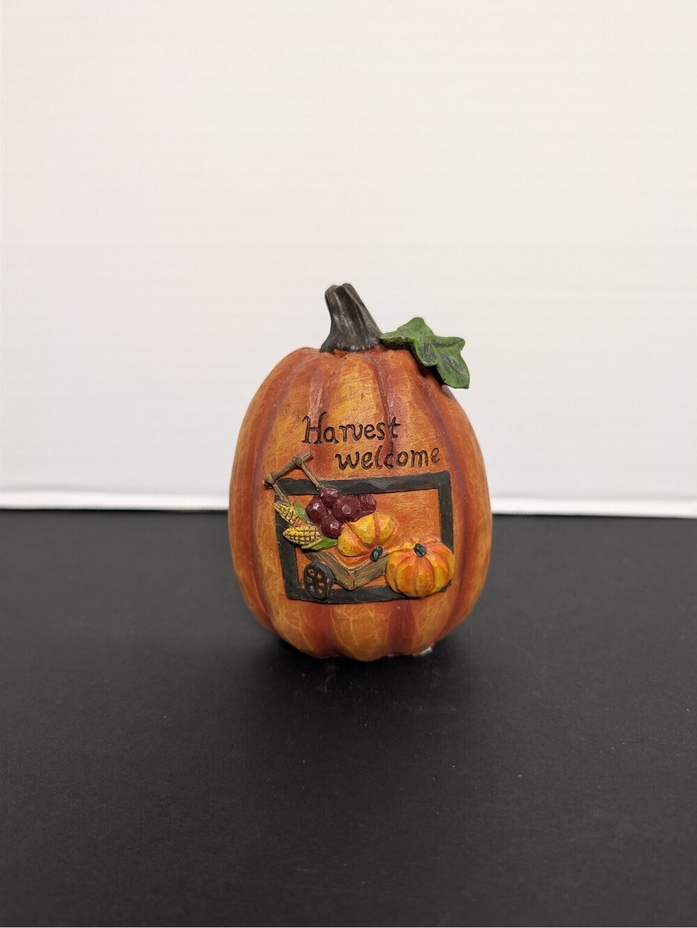 Harvest Welcome Pumpkin Figurine Fall Autumn Decor Seasonal Decoration